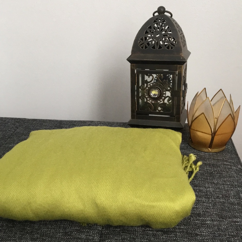 Lime green pashmina style scarf